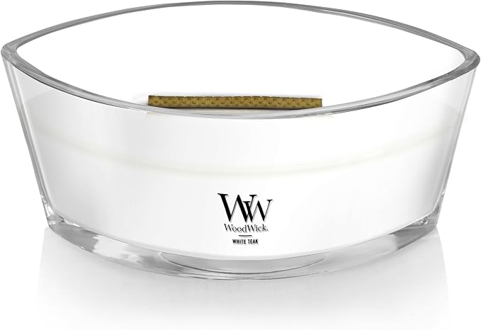 WoodWick White Teak Gifts for Women and Men, 16 oz Ellipse Candle - Image 3