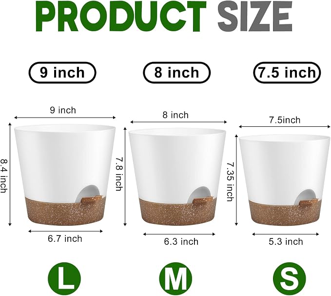 YNNICO Indoor Outdoor Plant Pots- Self Watering Planters - Image 2