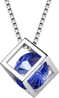 Aurora Tears Birthstone Necklace/Earring 925 Sterling Silver Women Cross/3D Cube/Cresent Moon Birth Stone Jewelry Mens Birthday Gift Anniversary Present