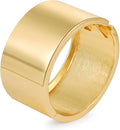 Bangle Bracelets for Women | 14K Gold Plated Trendy Wide Bracelets | Hinged Arm Cuff Bangles Chunky Bracelet for Women