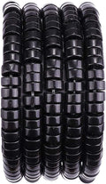 Natural Black Onyx Spacer Beads Caps Loose Semi Gemstone for Beading Jewelry Making 6mmx3mm 38cm