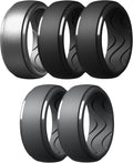 Egnaro Men's Silicone Rings 10mm Wide 2.5mm Thick, Rubber Wedding Bands with Inner Arc Ergonomic Breathable Design, 1/4/5/7 Variety Multipack