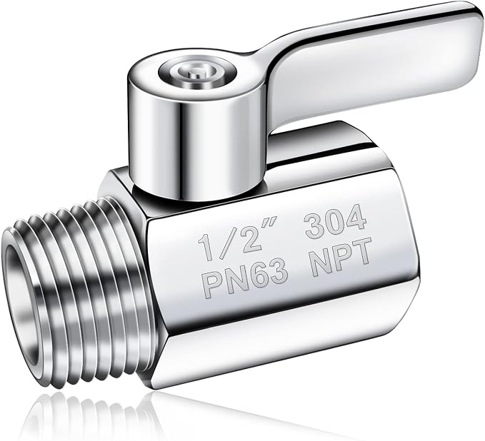 Shower Head Shut Off Valve 304 Stainless Steel Mini Ball Valve NPT Thread Water by SYIDINZN