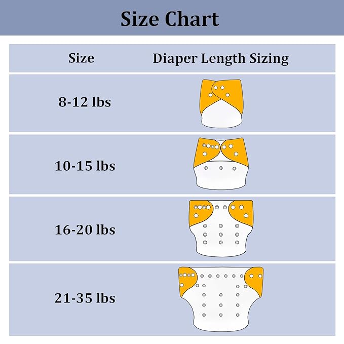 babygoal Baby Boy Cloth Diapers 6 Pack with 6pcs Inserts and Wet Bag, Reusable Waterproof Diaper Covers for Toddlers with Snap Closure