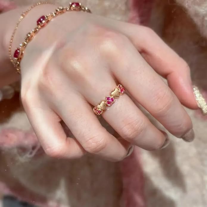Gold-Plated Butterfly Rings - Vintage Snake Statement Rings with Cubic Zirconia for Women Adjustable Open Rings