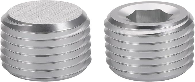 3/4 NPT Male Thread Allen Head Socket Pipe Plug Fitting Aluminum Silver - Image 3