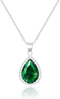 Linawe Crystal Chain Necklace for Women Trendy, Imitation Diamond Pendant, Statement Cubic Zirconia Boho Jewelry Set, 14K Gold/Rose Gold/Silver Birthstone Necklace