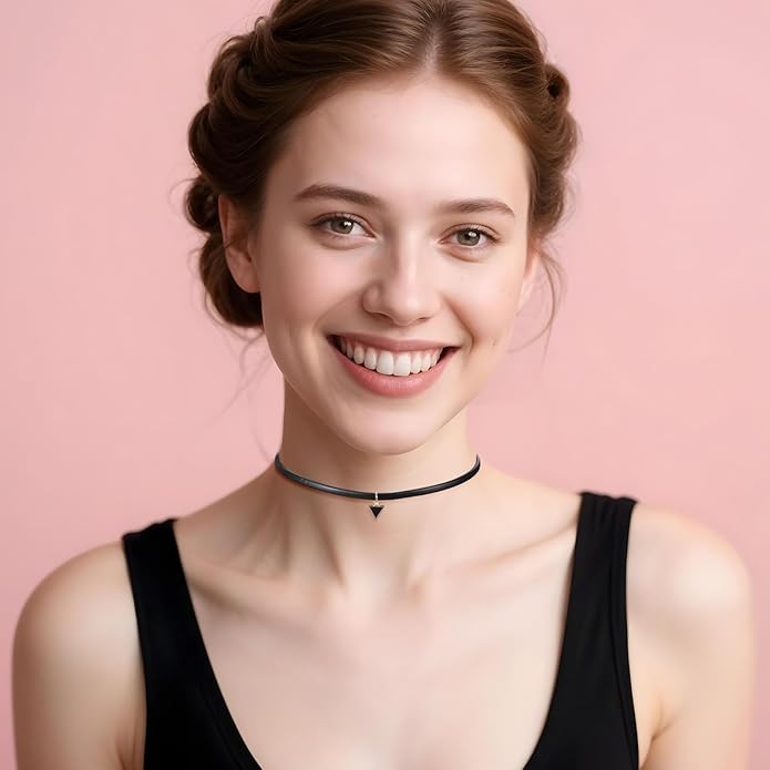 Bremorou 6 Pcs Choker Necklace for Women Black Velvet Chokers Adjustable Vintage Gothic Elastic Choker for 90s Style Classic Punk Lace Chokers Fit Party Cosplay Birthday Gifts Black