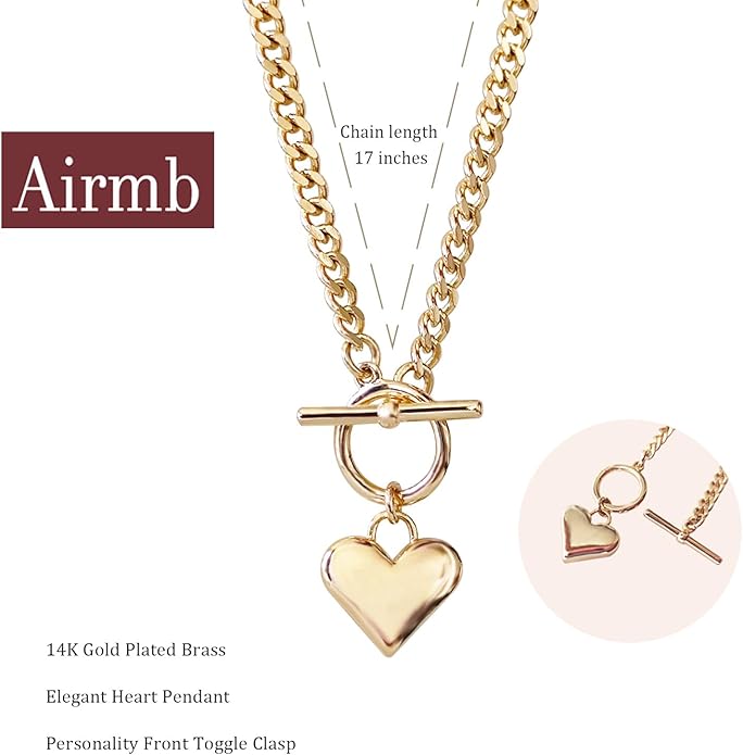 Cute Heart Necklace for Women Gold/Silver Plated Heart Pendant Choker Necklaces Tendy Love Heart Chain Necklace Dainty Gold/Silver Necklace Jewelry Gifts for Women