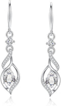 FANCIME Gift for Women Birthstone Dangle Earrings for Her Teardrop Birthstone Earrings S925 Sterling Silver infinity Love Birthday Gifts for Mom Women