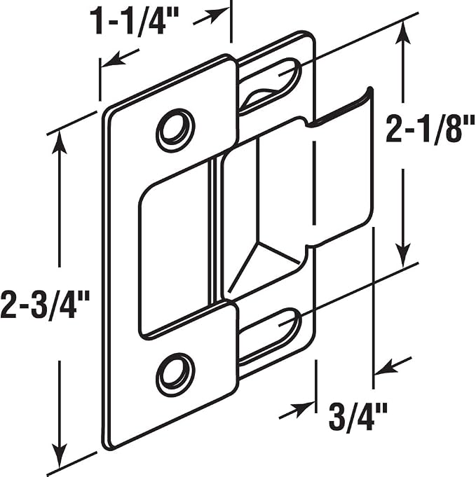 Prime-Line U 10278 Two Piece Adjustable Door Strike, Chrome Plated - Image 2