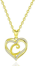 INFUSEU Unique Initial Necklaces for Women Girls Small Heart Letter Jewelry, Meaningful Personalized Gifts