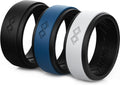 Rinfit Silicone Rings for Men 9mm Wide, 2mm Thick - Mens Rubber Wedding Bands - Infinity Ring with 2 Layers - Patented Design