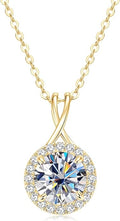 2CT Infinity Moissanite Pendant Necklace, Round Cut 8mm D Color Halo Necklace 925 Sterling Silver Adjustable Chain, Elegant Jewelry Gifts for Women