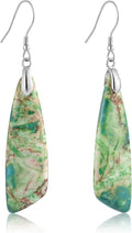 SELOVO Jasper Stone Earrings for Women Trendy Dangle Earrings Fishhook Drop Earrings