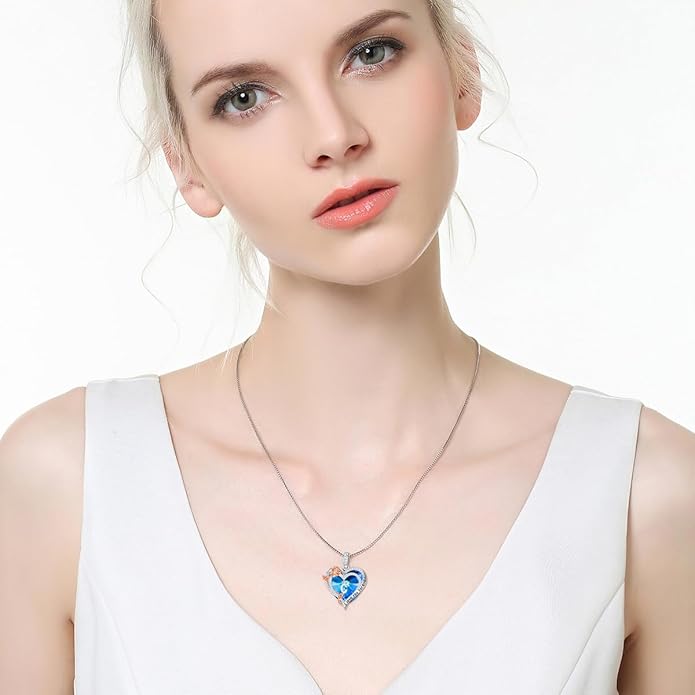 PELOVNY Rose Heart Initial Necklaces for Women S925 Sterling Silver Alphabet Letter Crystal Necklace Initial Pendant Jewelry Gifts for Mom Daughter Wife