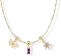 PAVOI 14K Gold Plated Dainty Necklace with Charms Set - Hypoallergenic Adjustable Chain Gold Charm Necklace for Women - Small Motif & Mantra 2 and 3-Pack Removable Pendants - Cute Jewelry Gifts
