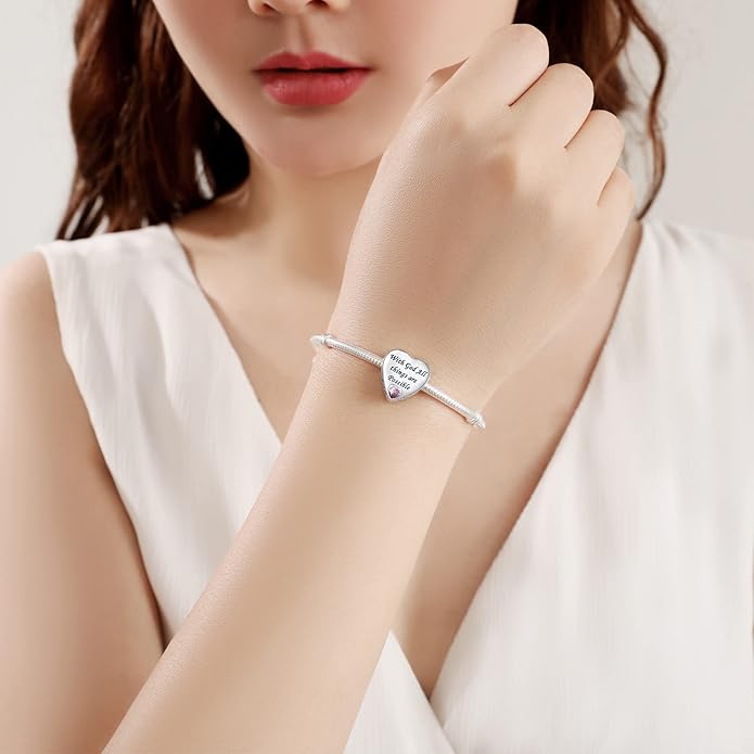 925 Sterling Silver Charms Fit Pandora Charms Bracelet I Love You to Infinity and Beyond Fit Wife Mother's Day Christmas Birthday Gift