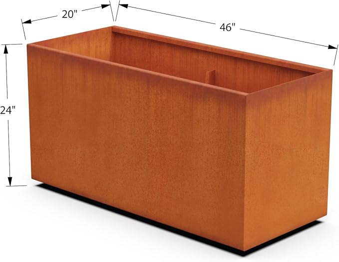 Corten Steel Planter Rectangle Outdoor Metal Garden Box Heavy Duty | Made in - Image 5