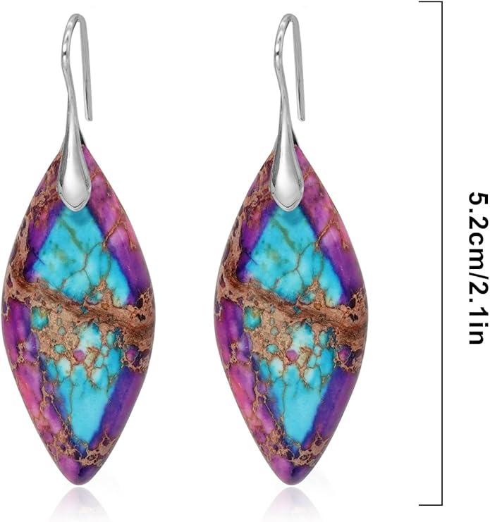 Natural Stone Earrings Multishape Dangle Drop Earrings Boho Stone Earring for Women