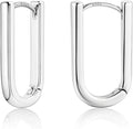 ALEXCRAFT 925 Sterling Silver Hoop Earrings for Women, Hypoallergenic 14K Gold Plated Small Rectangle Huggie Hoop 12x22mm Outer Diameter Medium Square Rectangle Hoops Earrings for Women Jewelry Gifts