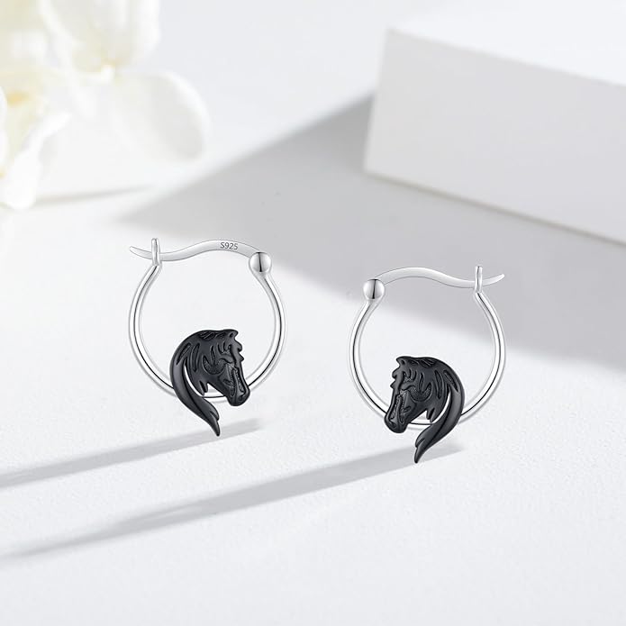 JUSTKIDSTOY Hypoallergenic Panda/Unicorn/Hummingbird/Dolphin Hoop Earrings for Women 925 Sterling Silver Animal Huggie Hoop Earrings Jewelry Gifts for Sensitive Ears