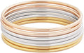 Edforce Stainless Steel Glossy Thin Round Bangle Bracelet Set for Women, Set of 7