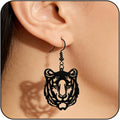 WCRAZYE Tiger Head Earrings for Women, Lightweight Gold, Football Team Spirit Mascot, Animal Inspired Game Day Jewelry
