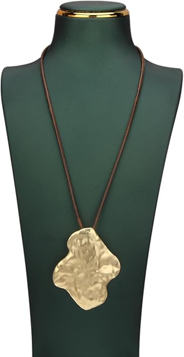 Women's Leather Long Necklace Bohemian Style Circle Retro Pendant Necklace Women's Jewelry