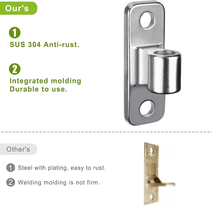 Insaga Heavy Duty 304 Stainless Steel Gate Hinges 4 Pcs, Wall Mount Hardware - Image 3