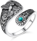 Hamsa Hand of Fatima Lotus Evil Eye/Love Heart/Butterfly/Rose Spoon Adjustable Open Rings 925 Sterling Silver Statement Ring Jewelry Gifts for Women