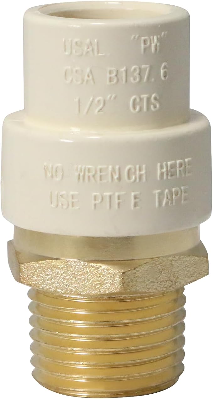 2 Pack XFITTING 1/2" CPVC x 1/2" MNPT Coupling, 1/2" Male CPVC Adapter - Image 3