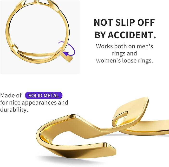 ELETIUO Filled Metal Ring Guard Set for Loose Rings, 12 Pack 3 Sizes for Different Band Widths, Invisible Ring Adjuster Tightener Spacer Fitter, Golden+Silver Color