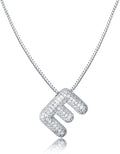 SKQIR Diamond Initial Letter Necklace for Women Bubble Gold Plated Puffy Balloon Alphabet Crystal Zircon Pendant Name Necklace Dainty Charms Trendy Jewelry Gift for Women