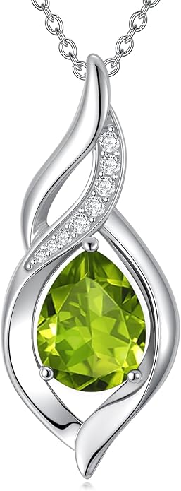 Birthstone Necklace for Women Infinity Necklaces 925 Sterling Silver Teardrop Love Birthday Jewelry Valentines Day Birthday Gifts for Her Mom Wife Girlfriend