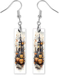 Earrings Handmade Bar Wood Earrings Light Weight Printed Image Dangle Earring Jewelry