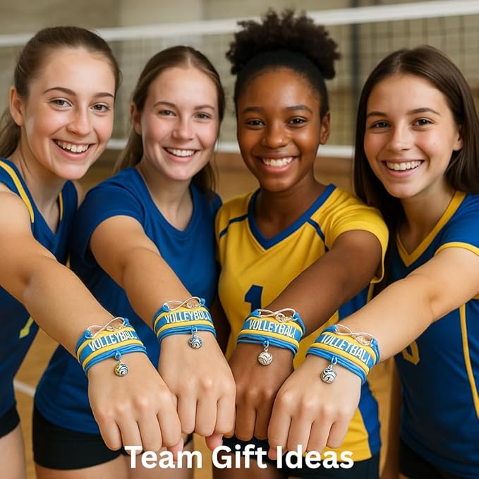 Volleyball Bracelets For Girls- Ideal Volleyball Gifts & Souvenirs. Adjustable Charm Bracelet with Moveable Letters, Infinity Symbol & Silver Volleyball Charm. Fashionable Bracelets by SportyBella.
