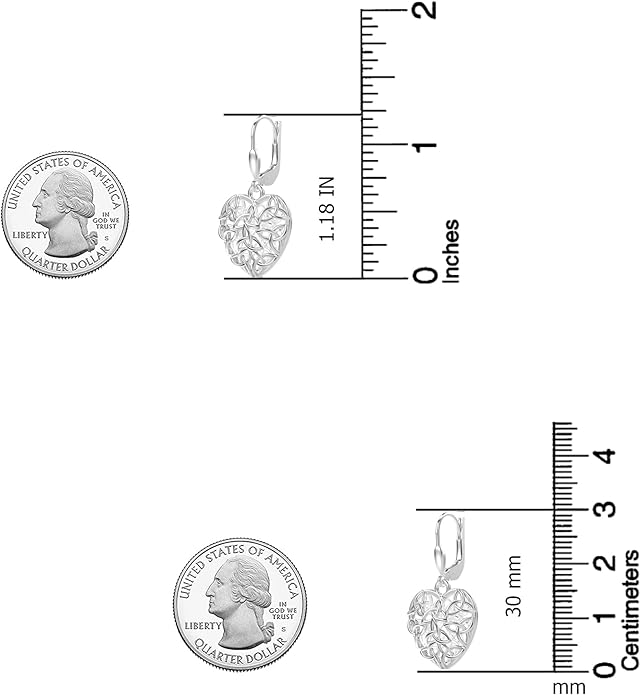 LeCalla 925 Sterling Silver Filigree Dangle Drop Leverback Earrings for Women | Long 925 Silver Dangle Leverback Earrings Hypoallergenic Filigree Tear drop Earrings Jewelry