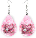 Teardrop Wood Earrings Light Weight Printed Image Dangle Jewelry, Fun and Funky
