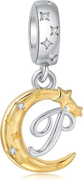 925 Sterling Silver Letter Charms fit Pandora Charms Bracelets fit Women Christmas Birthday Gift