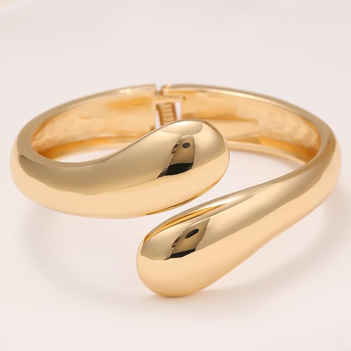 14K Gold Plated Chunky Cuff Bracelet for Women Non Tarnish Stainles Bracelet for women fashion jewelry