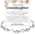 To My Granddaughter Bracelet from Grandma and Grandpa, Heart Chain Bracelet with Shiny Stones, Perfect Birthday or Graduation Christmas Gift for Granddaughter with Message Card and Gift Box