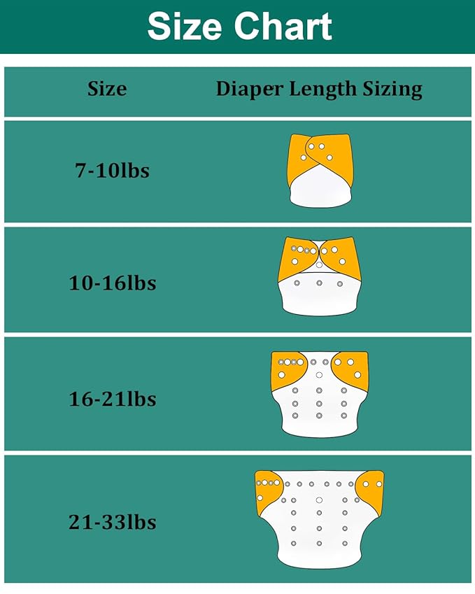 babygoal Cloth Diaper Covers 6 Pack with Wet Bag for Fitted Diapers and Prefolds with Double Gussets, Adjustable and Reusable for Baby Boys 6DCF14-B