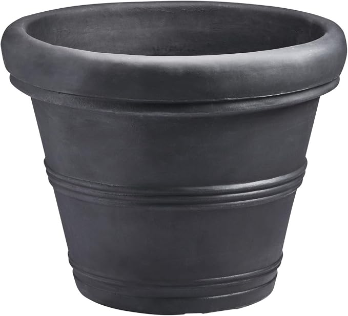Crescent Garden Brunello Classic Rolled Rim Planter Pot, Indoor/Outdoor by CrescentGarden