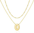 Initial 14K Gold Plated Necklaces for Women, Layered Bubble Letter A-Z Necklace Pendant Choker Necklaces for Women Trendy Monogram Name Necklace Personalized Jewelry for Women