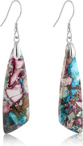 SELOVO Jasper Stone Earrings for Women Trendy Dangle Earrings Fishhook Drop Earrings