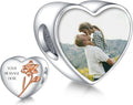 Annmors Personalized Photo Charm for Bracelet Necklaces,925 Sterling Silver Charm Love Heart Shaped Engraved Customize Picture Gift for Birthday Mother's Day Christmas,Bead Charms Jewelry for Women