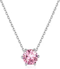 ChicSilver 925 Sterling Silver 12 Months Sparkling Round Cut Created Birthstone Pendant Necklace, 16 Inch Rolo Chain
