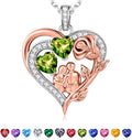 Iefil Valentines Day Gifts for Her - 925 Sterling Silver Birthstone Necklace for Women, Anniversary Birthday Gifts for Wife Girlfriend Mom