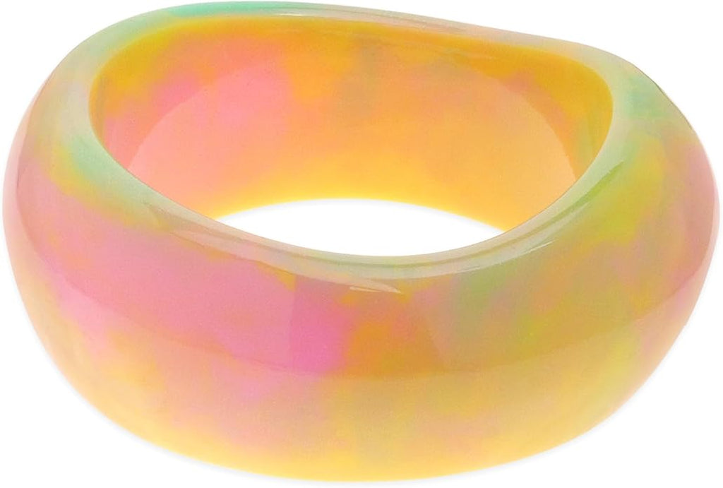 Chunky Resin Wide Bangle Bracelets for Women, Trendy Statement Minimalist Acrylic Bracelet Prom Holiday Jewelry Gift
